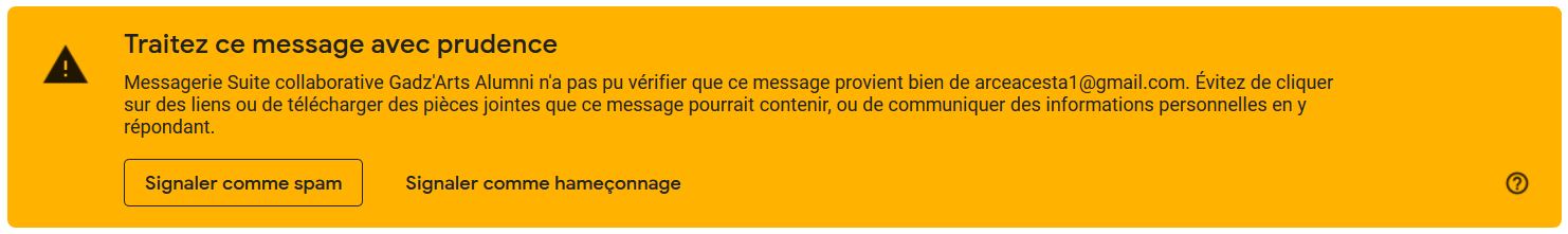 google avertissement mail